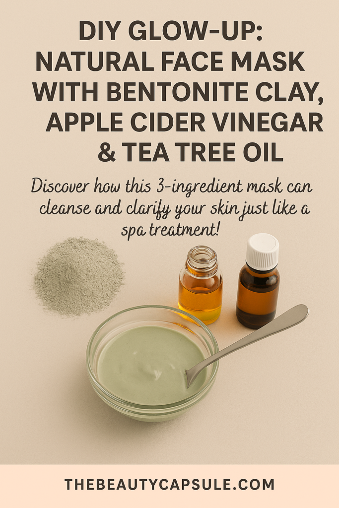 diy bentonite clay, applecider vinegar and tea tree oil mask